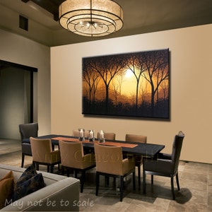 Large Art Huge Painting Original Abstract Contemporary Trees Wall Decor ... 36 x 60 ... Angel In the Woods, Free US shipping image 3