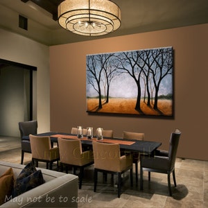 Extra Large Wall Art Painting Landscape Trees Home Decor ... 36 x 60 ... 3 ft x 5 ft, Distant Sky, Free US shipping image 3