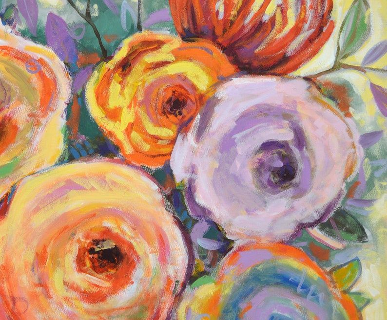 Extra Large Floral Wall Art / Big Original Contemporary Modern Etsy