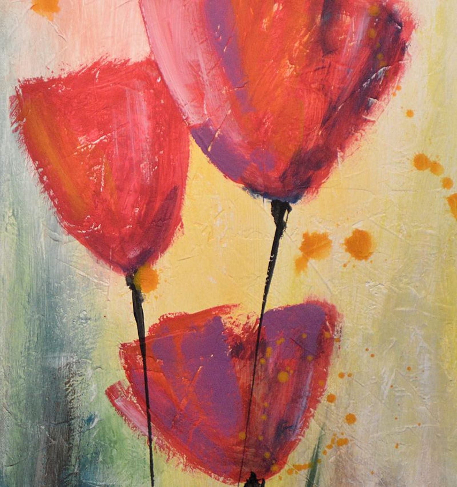 Extra Large Wall Art / Abstract Floral Flowers Garden Painting Etsy