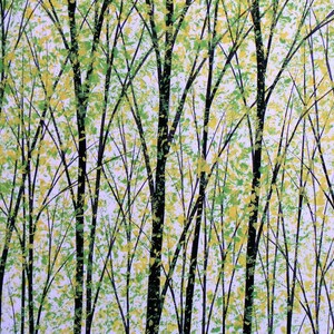 Art Painting Original Large Abstract Painting Modern Contemporary Landscape Green Trees Forest / Silent Forest by Amy Giacomelli image 9