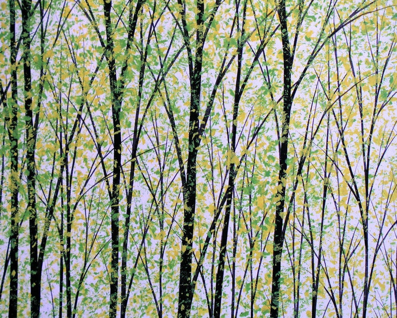 Art Painting Original Large Abstract Painting Modern Contemporary Landscape Green Trees Forest / Silent Forest by Amy Giacomelli image 9