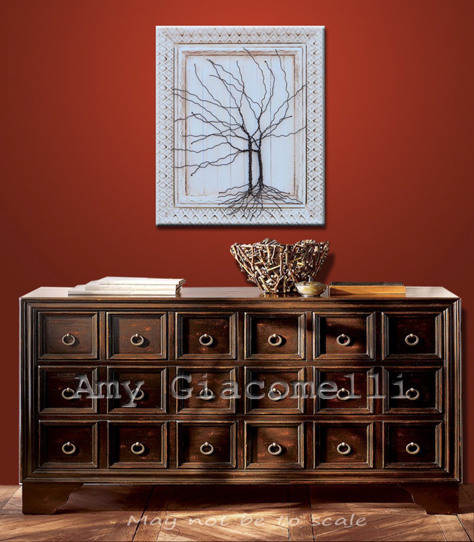 Framed Tree Wall Art / Wire Sculpture Unique Art Decor Tree Etsy