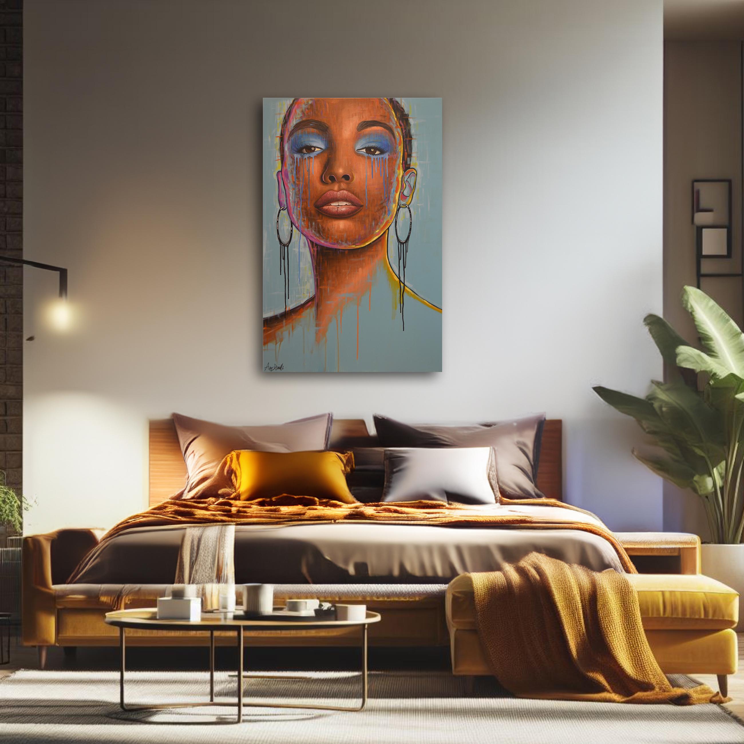 Black Woman Painting, African American Female Original Painting, Award ...