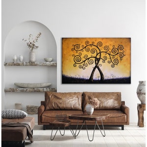 Large Wall Art / Landscape Tree Painting / Acrylic Wall Decor / Original painting / Extra large living room art / Made in America image 7