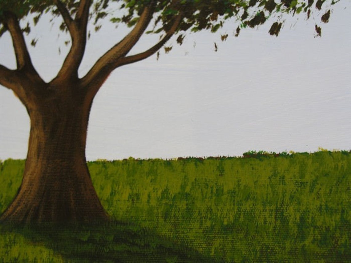 Large tree art Original Landscape Trees Swing Summer Modern Etsy