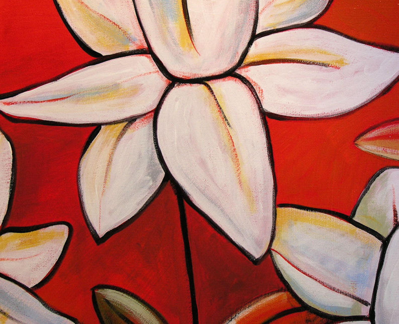 Abstract Floral Acrylic Canvas Wall Art Original Abstract Painting