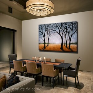 Extra Large Wall Art Painting Landscape Trees Home Decor ... 36 x 60 ... 3 ft x 5 ft, Distant Sky, Free US shipping image 2