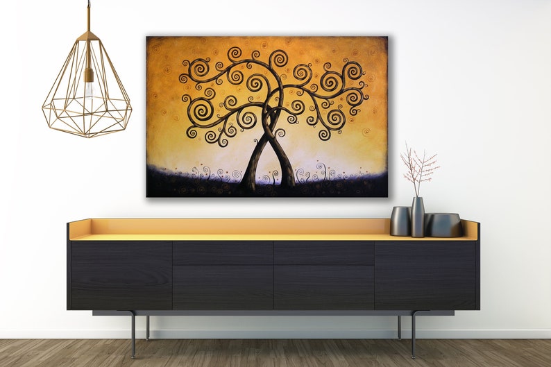 Large Wall Art / Landscape Tree Painting / Acrylic Wall Decor / Original painting / Extra large living room art / Made in America image 1