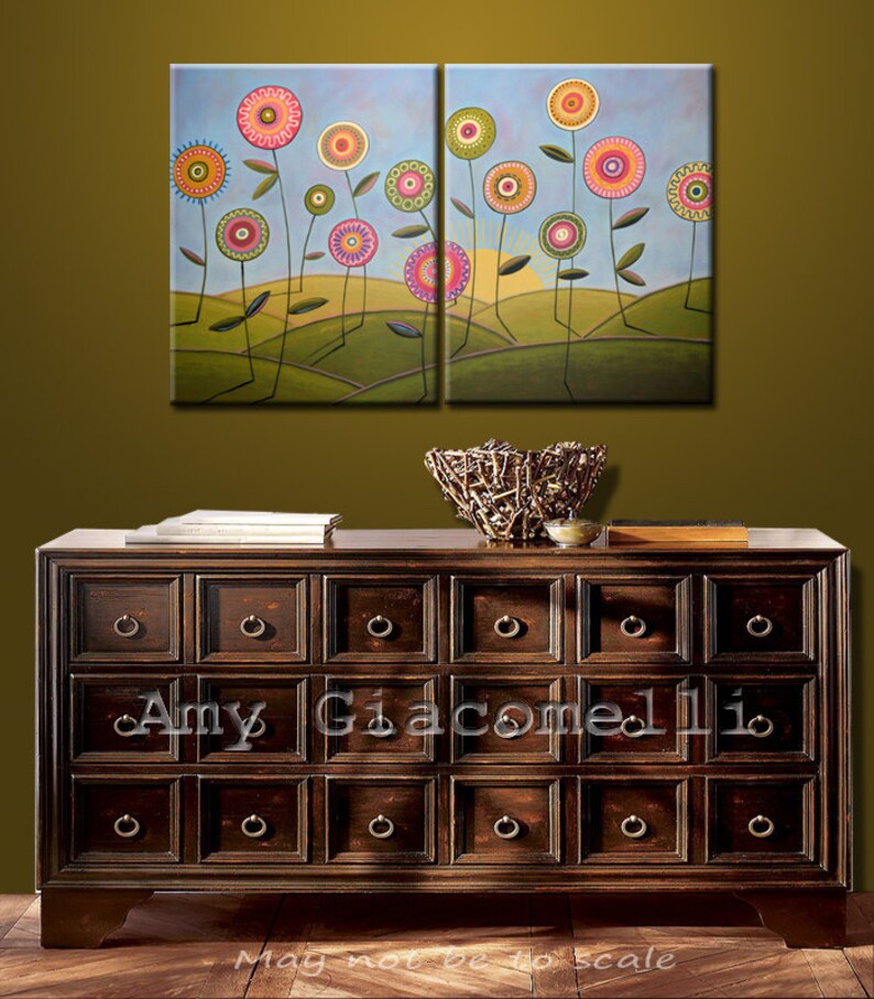 Art Painting Modern Contemporary Abstract Floral Flowers Wall - Etsy