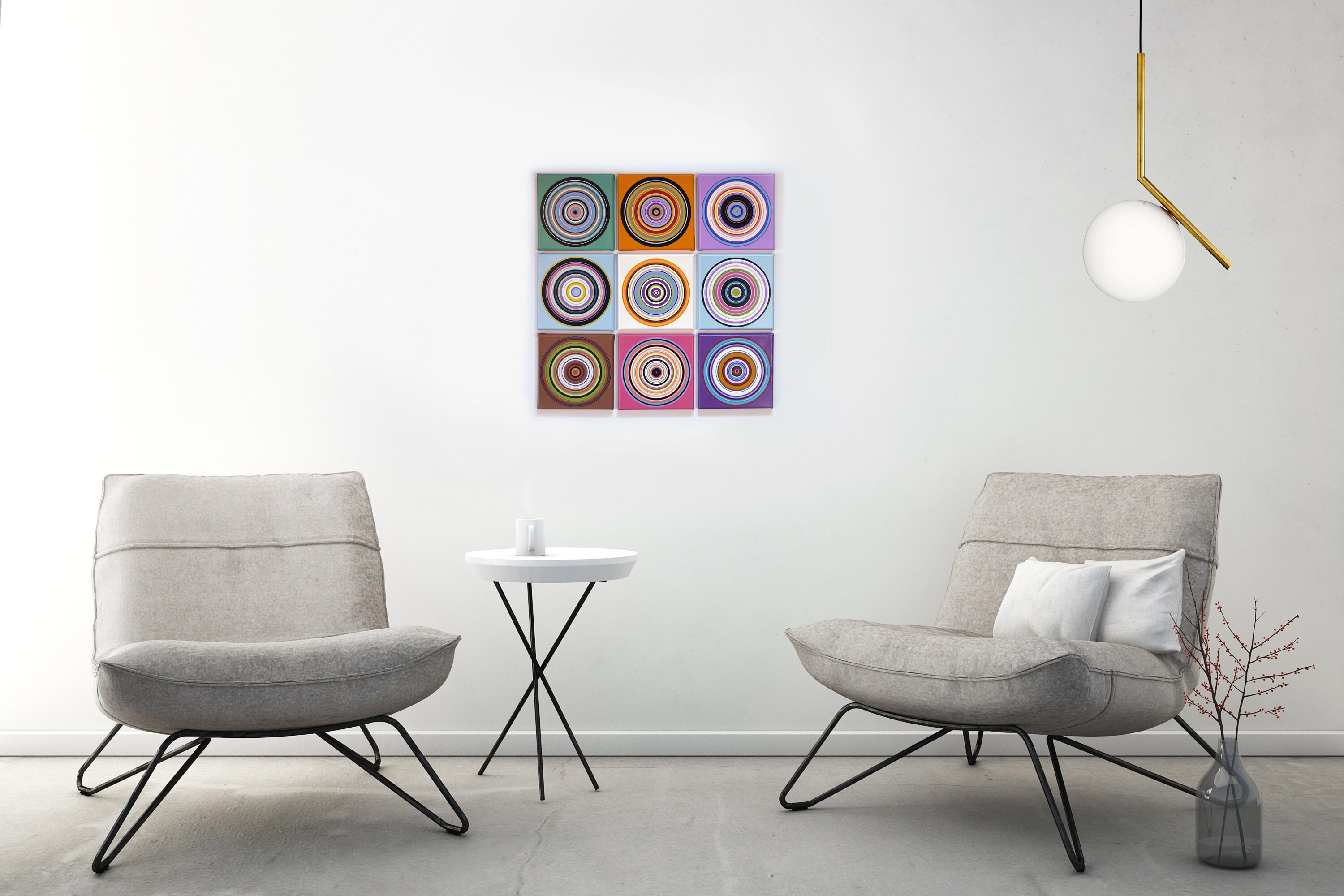 Large abstract wall art / Original Artwork nine canvas | Etsy