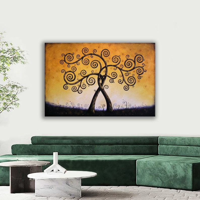 Large Wall Art / Landscape Tree Painting / Acrylic Wall Decor / Original painting / Extra large living room art / Made in America image 9