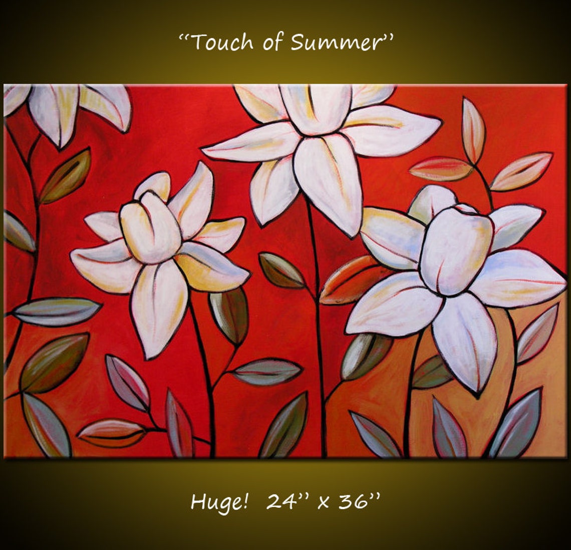 Abstract Floral Acrylic Canvas Wall Art Original Abstract Etsy Canada