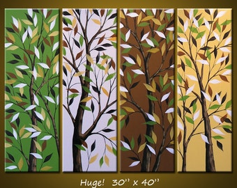 Art Original Abstract Landscape Trees Paintings Wall Decor Amy Giacomelli - 30 x 40, Arrives ready to hang,  "Walk through the Trees"