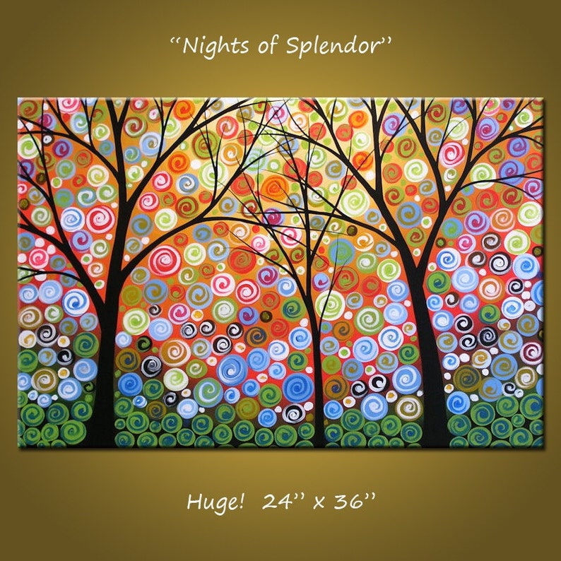 Large Wall Art / Modern Abstract Living Room Decor / Landscape Etsy