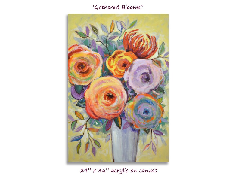 Extra Large Floral Wall Art / Big Original Contemporary Modern Etsy