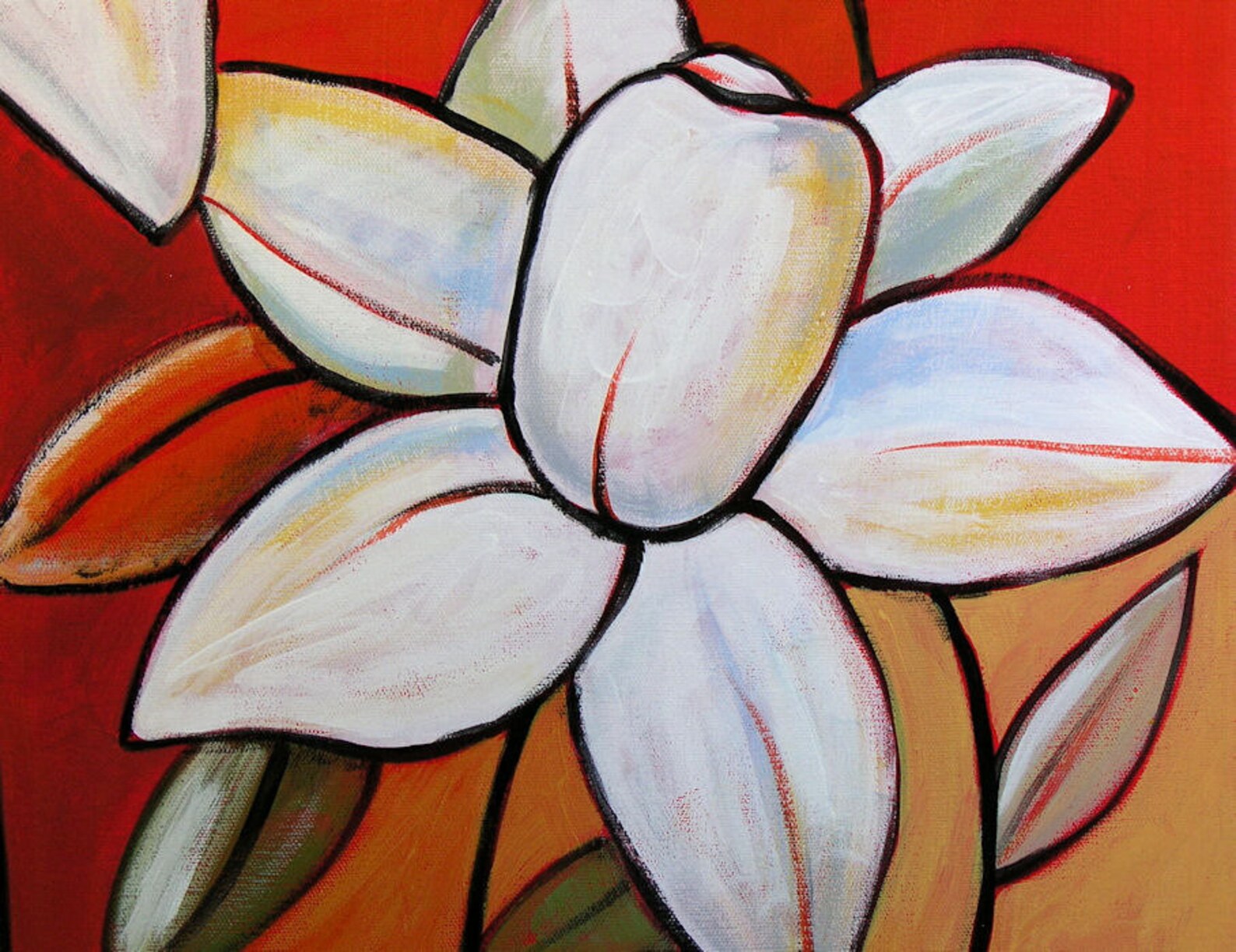 Abstract Floral Acrylic Canvas Wall Art Original Abstract Painting