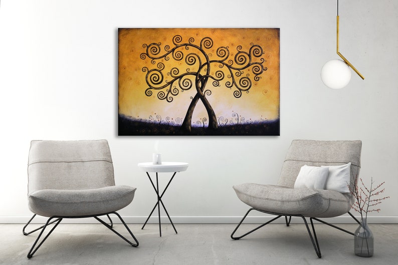 Large Wall Art / Landscape Tree Painting / Acrylic Wall Decor / Original painting / Extra large living room art / Made in America image 6