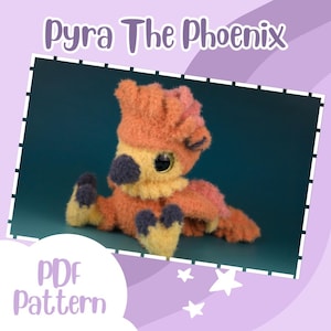 Pyra The Phoenix Bird Mythical Creature Amigurumi Crochet PDF Pattern - Digital Download