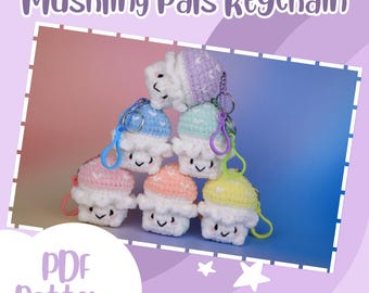 Mushling Pals Keychain Mushroom Amigurumi Crochet PDF Pattern - Digital Download