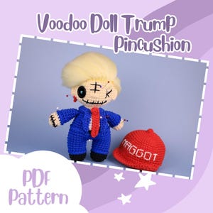 Donald Trump Voodoo-docka Nåldyna Amigurumi Virkmönster i PDF-format - Digital nedladdning