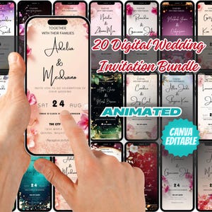 Animated Wedding Invitation Video: Customizable Digital Template