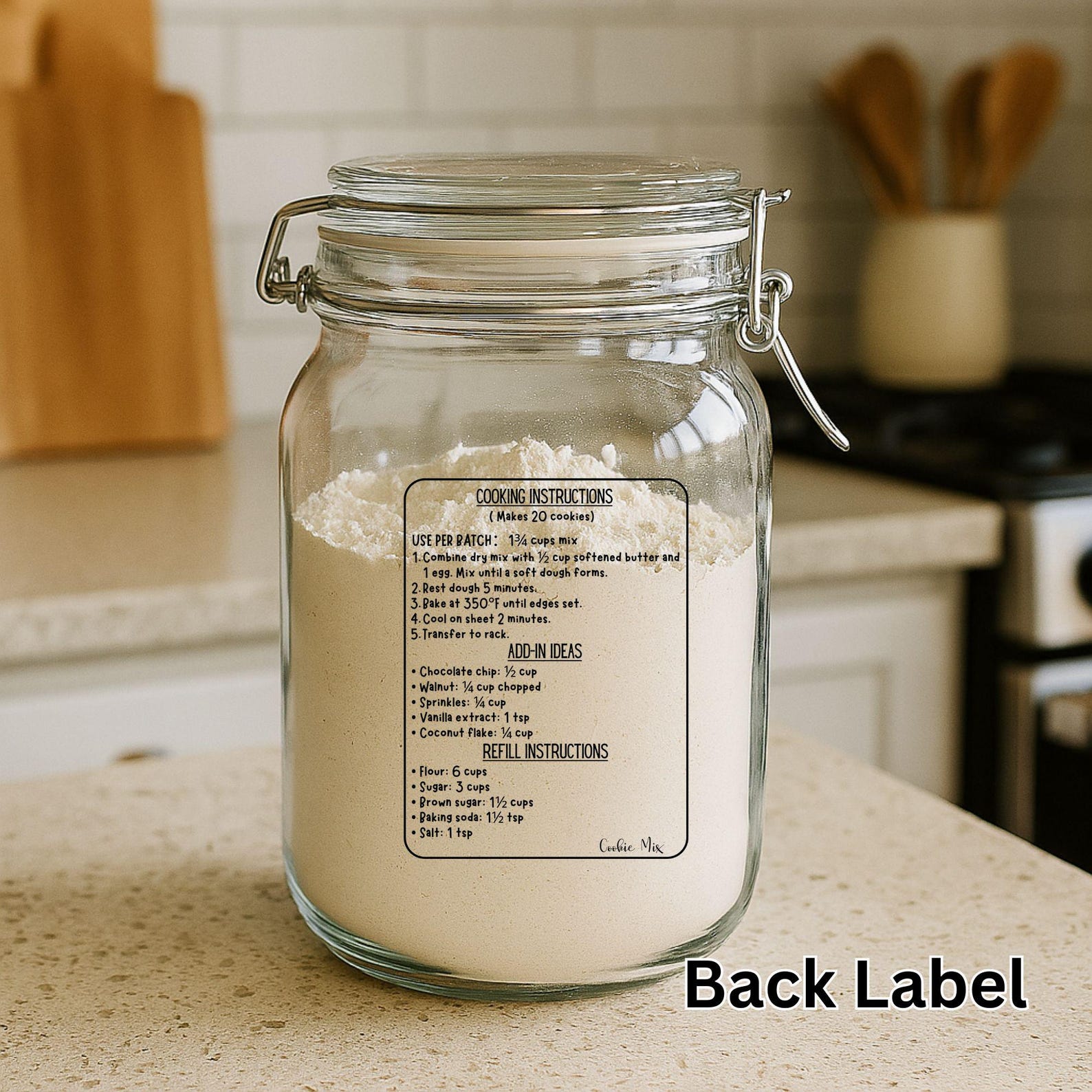 Test Recipe Sticker 40 Transparent Recipe Labels • Fits 12‑cup Pantry Jars • 3x4 Printable ...