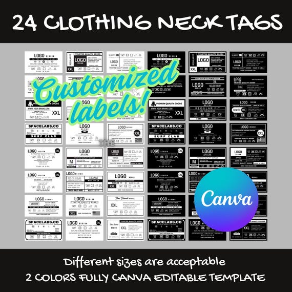 Customizable Clothing Label Template – Editable Garment Tags (Canva)