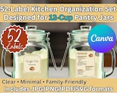 Clear Pantry Kitchen Organization Stickers, Waterproof Spice Jar Labels, Custom Tags, Personalized Storage Tags