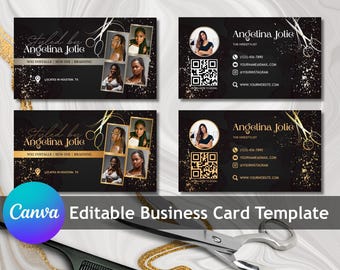 Elegante kapper-visitekaartjessjabloon, aanpasbaar DIY-canvaontwerp