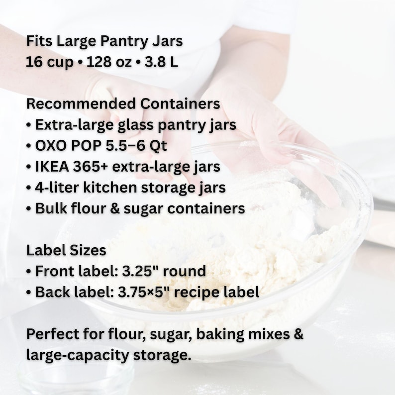Oxox Labels Transparent Recipe Labels for Large Pantry Jars (digital Download) - Etsy