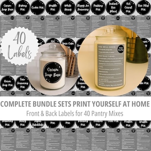 Black Label Spice Jar Stickers, Waterproof Custom Labels for Kitchen Organization, Minimalist Pantry Essentials, Minimalist Pantry Labels
