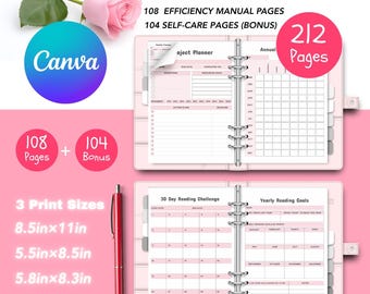 Daily Planner Templates: Weekly, Monthly Organizer (Digital Download)