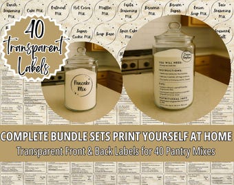Gewürzglas-Etiketten: Wasserdichte Organisation von Speisekammern, 40 transparente Designs