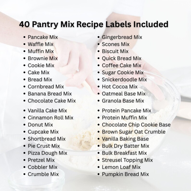 Transparent Recipe Labels for Large Pantry Jars (digital Download) - Etsy