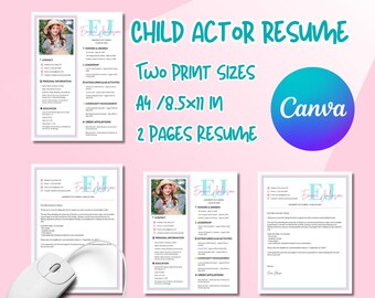 Editable Pink Sorority Resume Template: Canva Rush Design with Cover Letter (Digital Download)