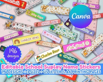 Etichette impermeabili per materiale scolastico: adesivi con nome personalizzato