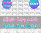Editable Spice Jar Labels Template, Vintage Kitchen Organization (Digital Download)