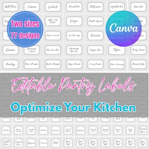 Seasoning Labels Template, Editable Spice Labels, Printable Kitchen Jar Stickers, DIY Organize Labels, DIY Design for Kichen Management