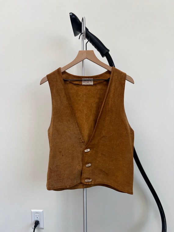 Vintage 1970's Handmade Leather Vest Santa Fe Leat