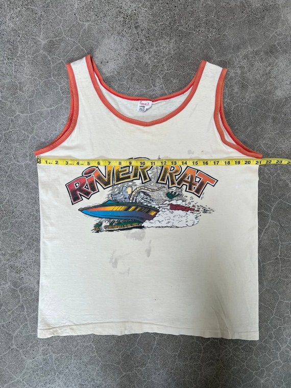 Vintage 1970s River Rat Graphic Tank Top by Stedm… - image 6