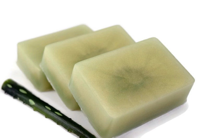 Green Tea & Aloe Soap, Homemade Aloe Soap, Glycerin Soap Bar image 3