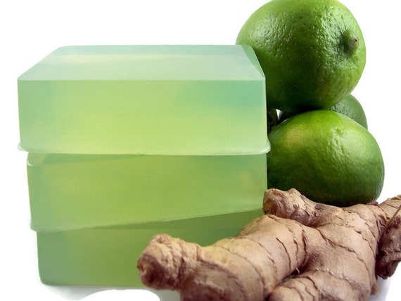 Ginger Lime Soap, Homemade Soap, Glycerin Soap 