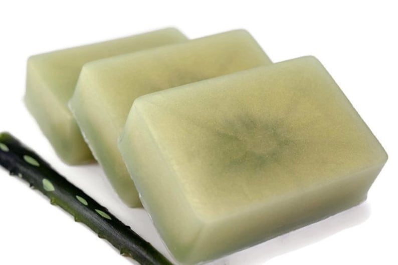 Green Tea & Aloe Soap, Homemade Aloe Soap, Glycerin Soap Bar image 1