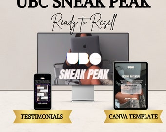 UBC Sneak Peak New Template, Faceless Digital Marketing, Master Resell Rights, Digital Guides w/ MRR PLR Digital Course, Done for You, Canva