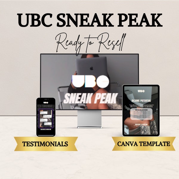 UBC Sneak Peak New Template, Faceless Digital Marketing, Master Resell Rights, Digital Guides w/ MRR PLR Digital Course, Done for You, Canva