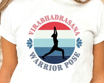 Warrior Pose Shirt Yoga Virabhadrasana Yogi Silhouette for Yogini Unisex Jersey Tee