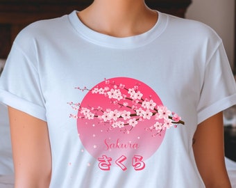 Sakura T-shirt Japanese Cherry Blossoms Shirt Unisex Jersey