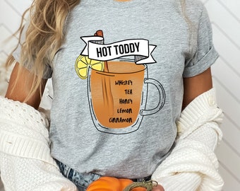 Hot Toddy Recipe Shirt Hot Whiskey Cocktail Bartender T-Shirt Unisex Jersey Tee