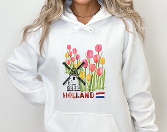 Holland Tulip Amsterdam Dutch Netherlands Windmill Unisex Heavy Blend™ Hooded Sweatshirt